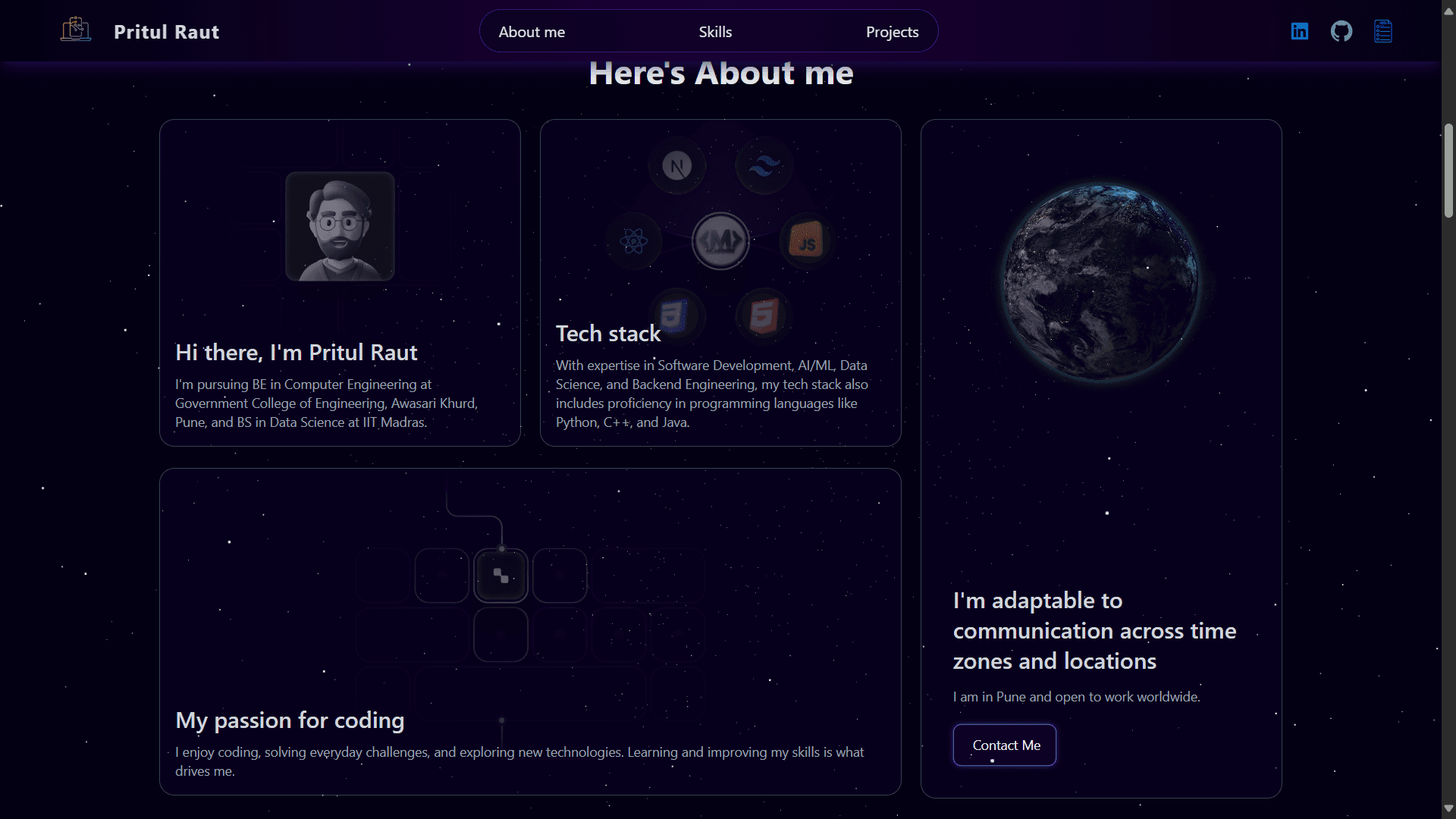 Space Themed Website